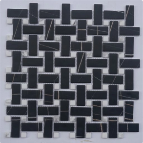 Sahara Noir Basketweave - glass tile